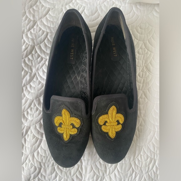 Nine West Black Suede Smoking Loafers - Picture 2 of 8